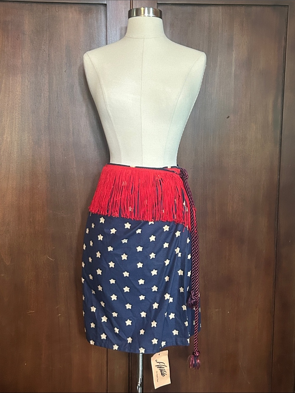 Stars and Fringe Vintage Inspired Wrap Skirt OS